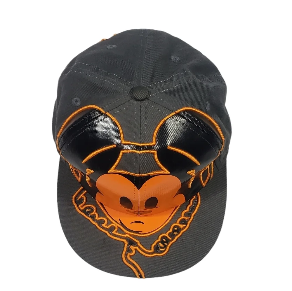 Disney Parks Mickey Mouse DJ Embroidered Baseball Hat Adult Size Flat Bill Cap